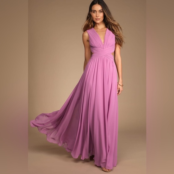 NWOT Vivid Imagination Lilac Cutout Maxi Dress - Picture 7 of 9